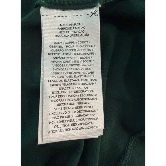 Lauren Ralph Lauren Green Blouse Tie Front Ruched Short Sleeve Size XL NWT - Picture 6 of 7